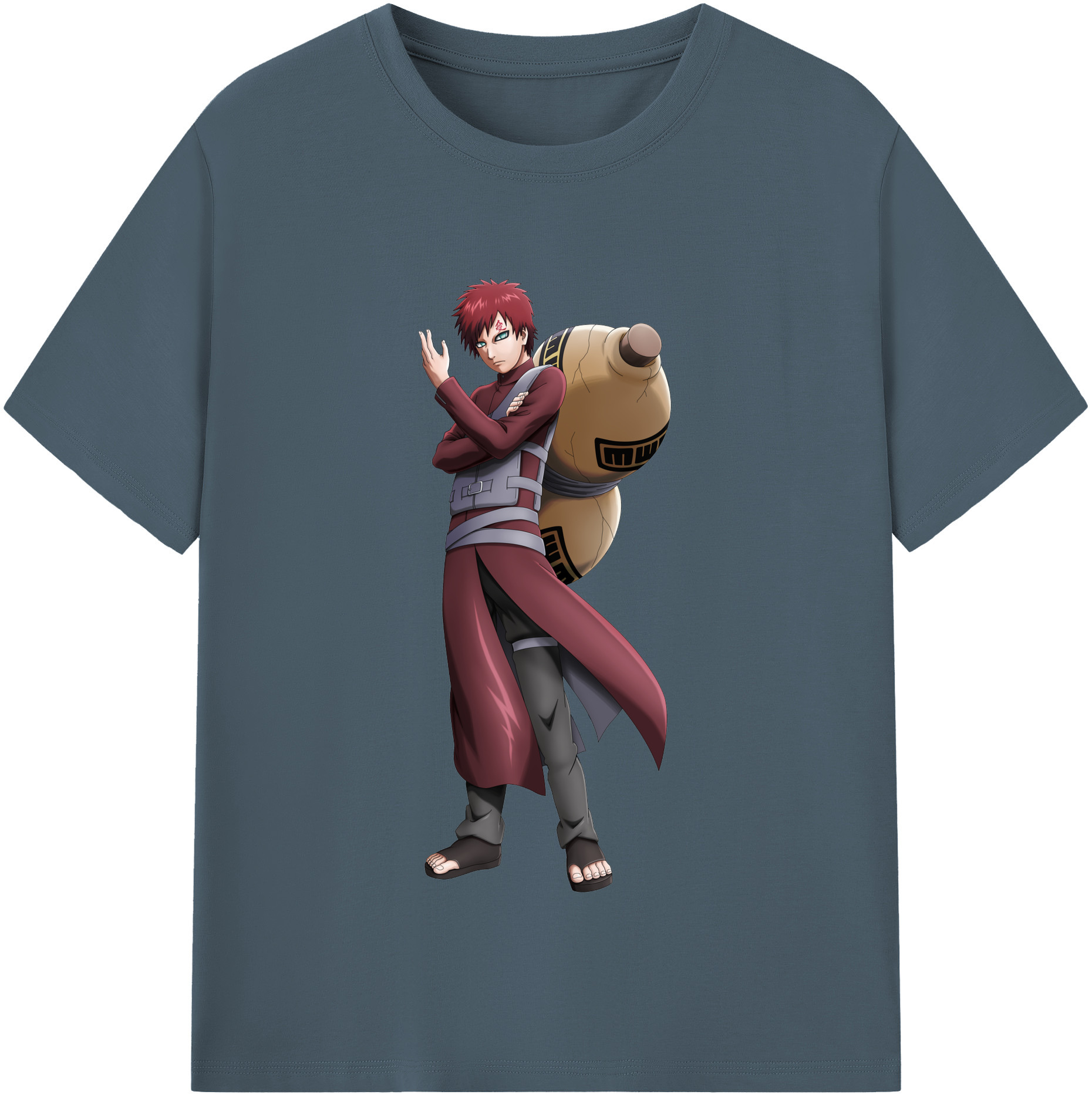 （画像用） NARUTO -ナルト- ガアラ Gaara 綿100％半袖Tシャツ（フロントプリント）